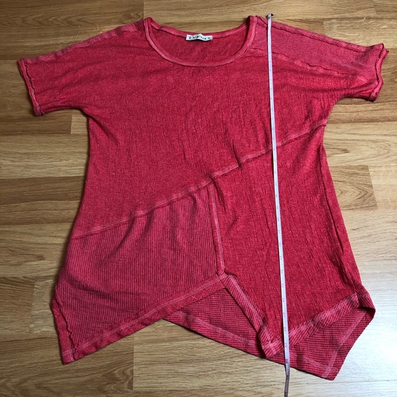 SEMISUE asymmetrical raw hem shirt blouse Sz Large - Picture 10 of 11